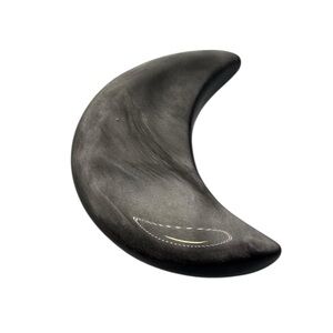 Silver Sheen Obsidian Moon Black Gray Crystal Stone 98g Decor